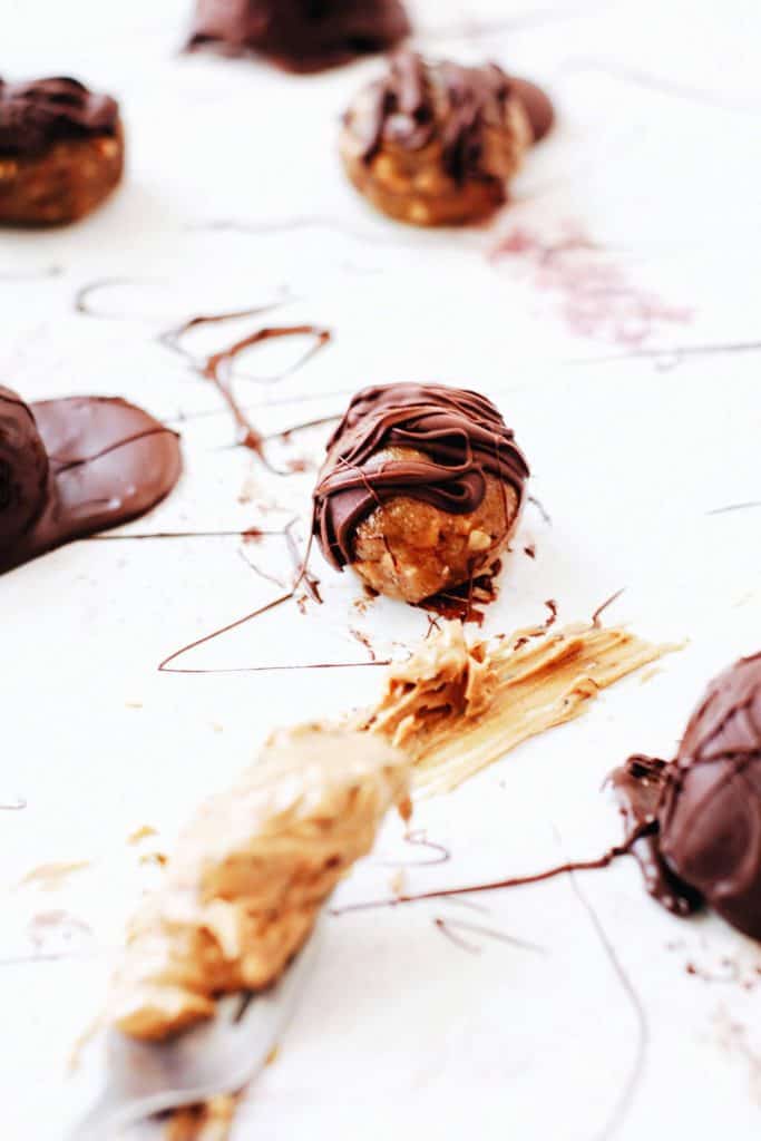 peanut butter truffle with chocolate