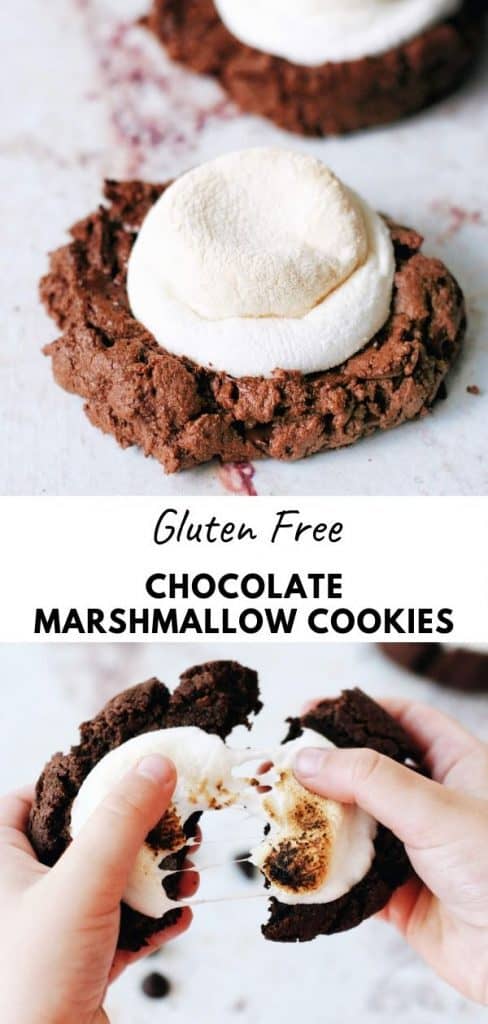 pinterest pin gluten free chocolate and marshmallow cookies