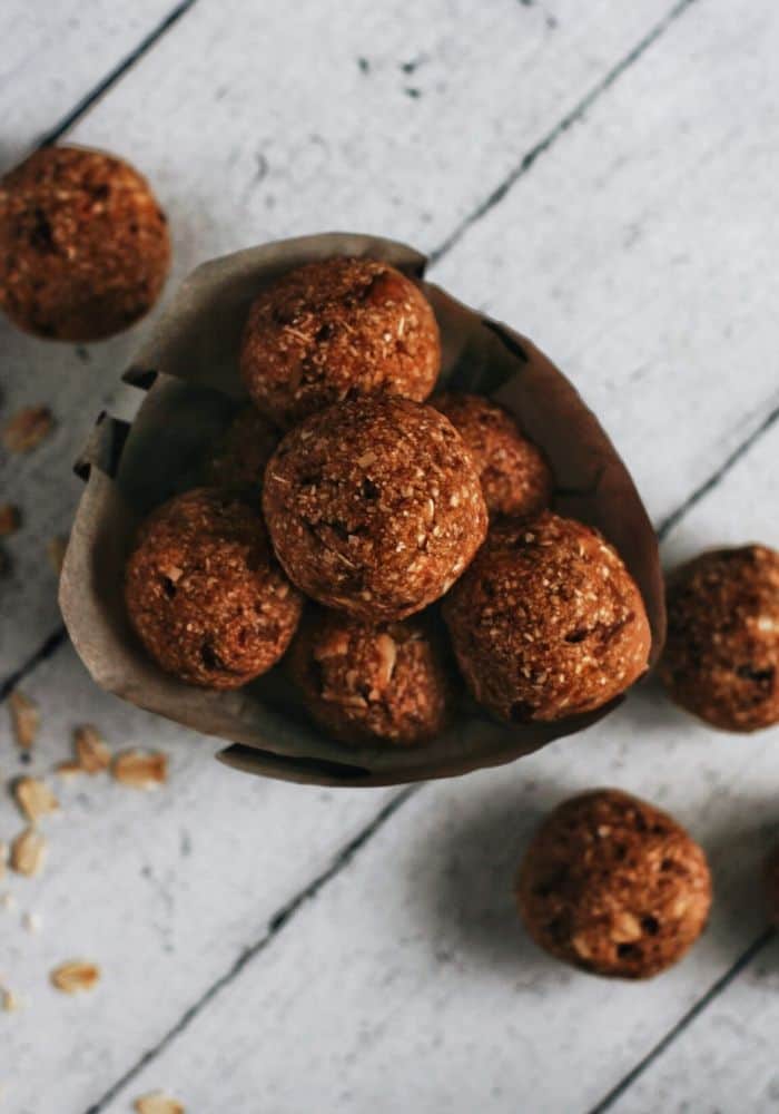 overhead shot of energy balls