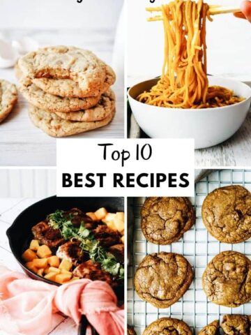 the top 10 best recipes on cradle kitchen graphic.